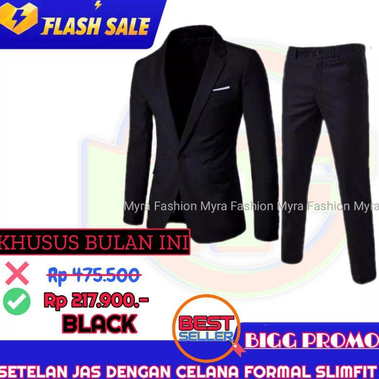 STOCK TERBATAS G96 COD Jas Pria / Setelan Jas Pria / Jas Hitam Polos  / Jas Pria Slimfit / setelan j