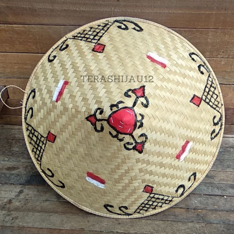 MURAH Caping petani motif unik - toping caping petani - CAPING LUKIS BATIK