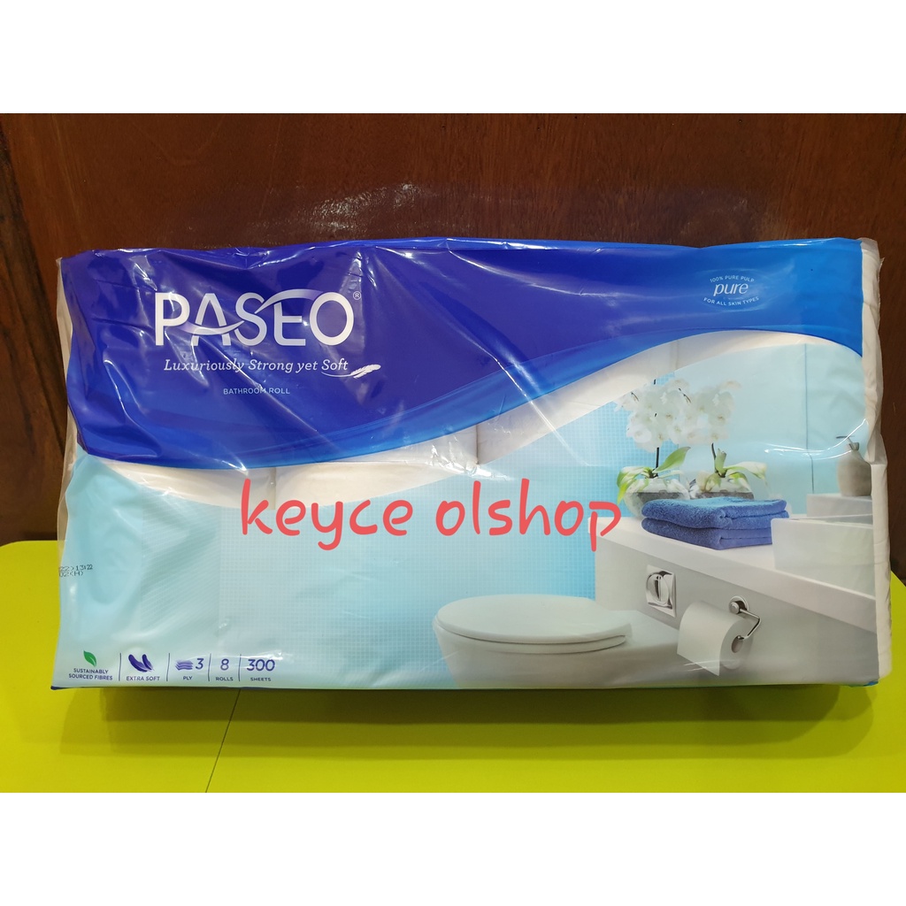 tissue/tisu/tisue paseo elegant toilet/bathroom bebas jamur 8 roll 300s