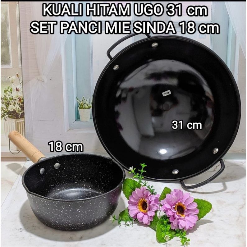 KUALI HITAM UGO 31CM SET PANCI INDIA