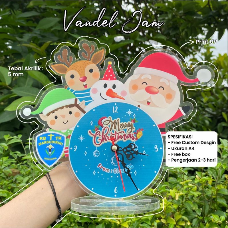 Vandel Jam Uv Akrilik 5 mm Custom Free Desain Free Box - Souvenir Wisuda Gift Wedding Birthday