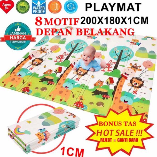PALING LARIS IMPORT 180x200cm PREMIUM PLAYMATE PLAYMAT BAYI XPE tebal 1 CM KARPET ANAK DAPAT TAS KAR
