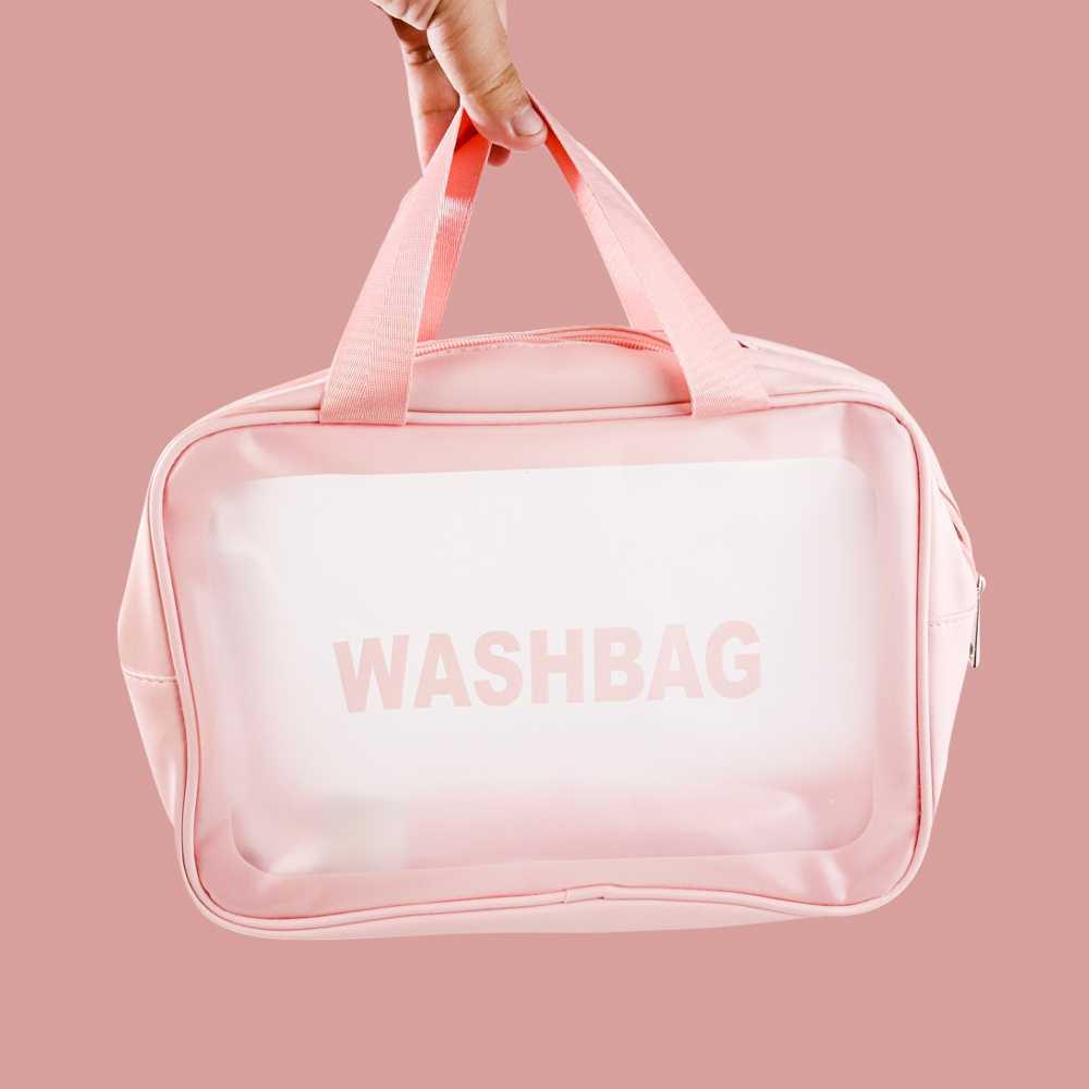 WASHBAG Tas Make Up Kosmetik Travel Cosmetic Bag 31 x 15 x 21 cm - WB1 - Pink