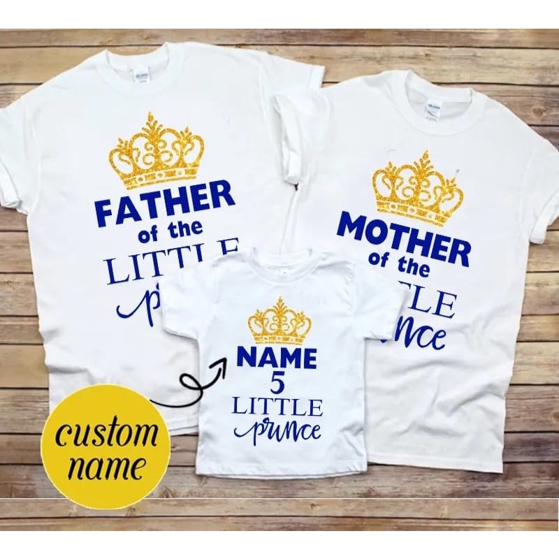 Kaos Couple Keluarga Birthday Little Prince Mahkota Keren