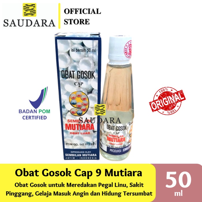 Sembilan Mutiara Minyak Gosok (50 CC) - 9 Mutiara