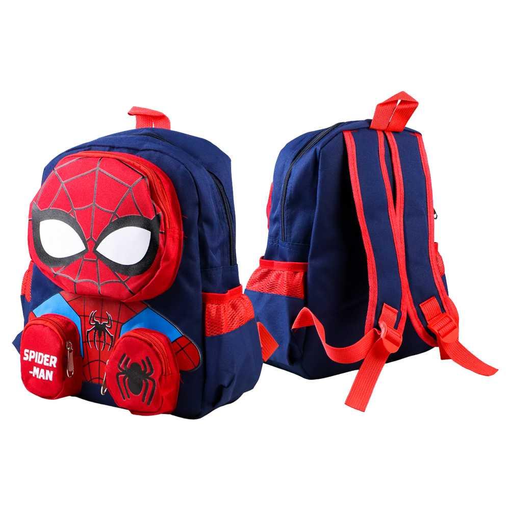 Tas Ransel Anak Sekolah Backpack Karakter Superhero SpiderMan 3D - 6388 - Red/Blue