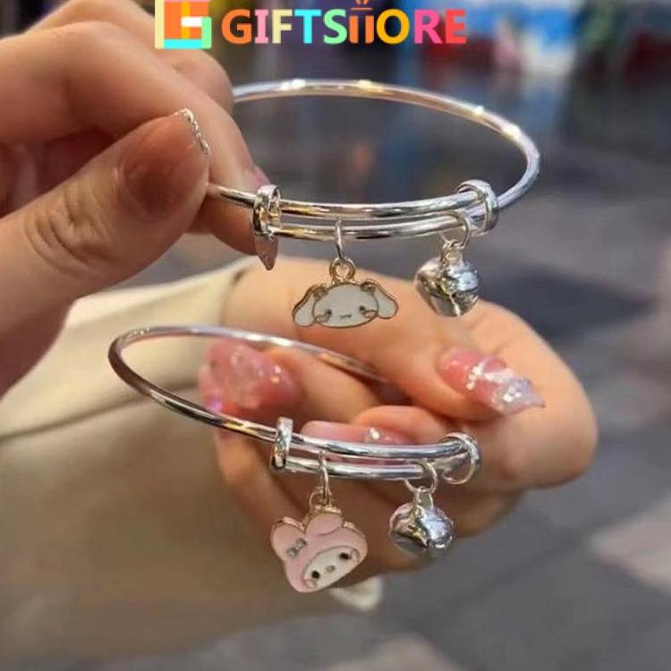 Makin laris COD✨Gelang Giok Kulome Melody Cinnamon Anjing Kecil Warna Silver Untuk Wanita Kartun Yug
