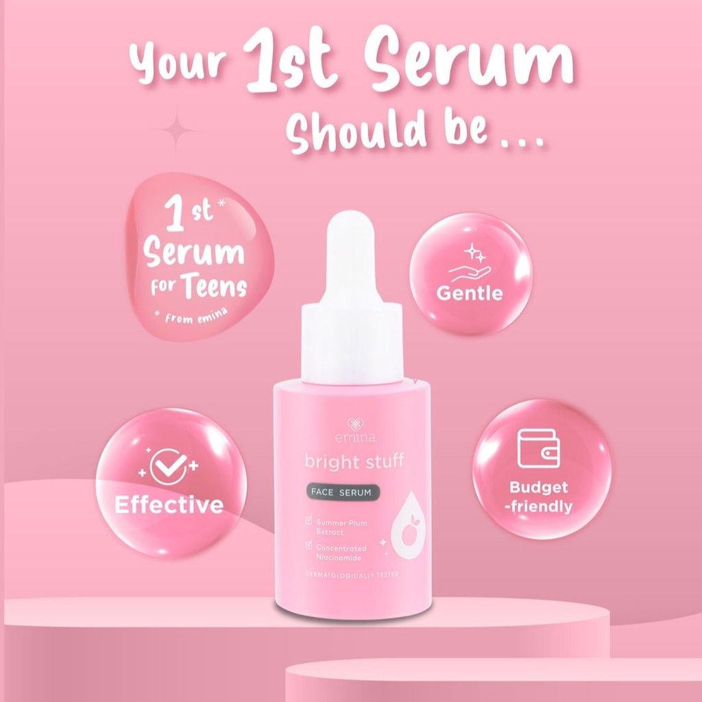 Emina Bright Stuff Face Serum [30ml] - Serum Wajah Cerah Glowing Original