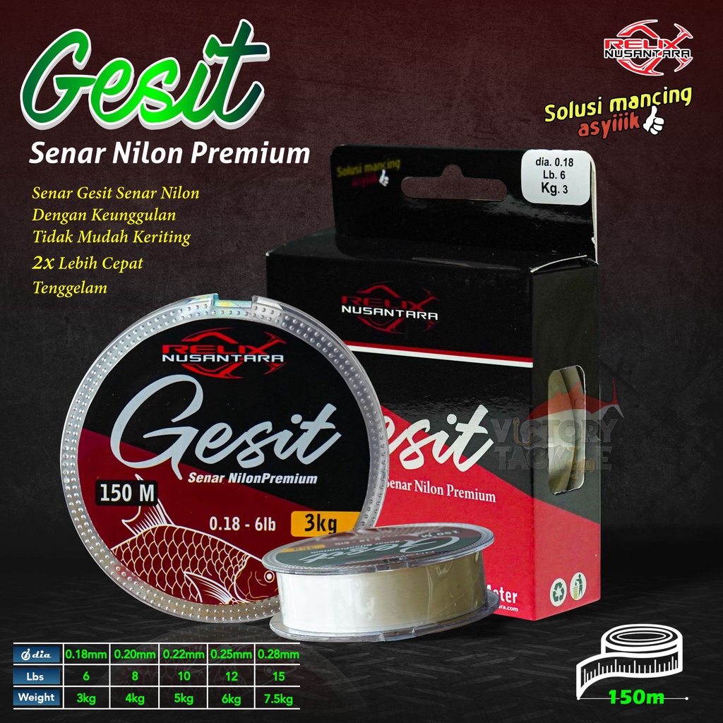 RELIX NUSANTARA GESIT SENAR NYLON PREMIUM 150 METER | SENAR PANCING