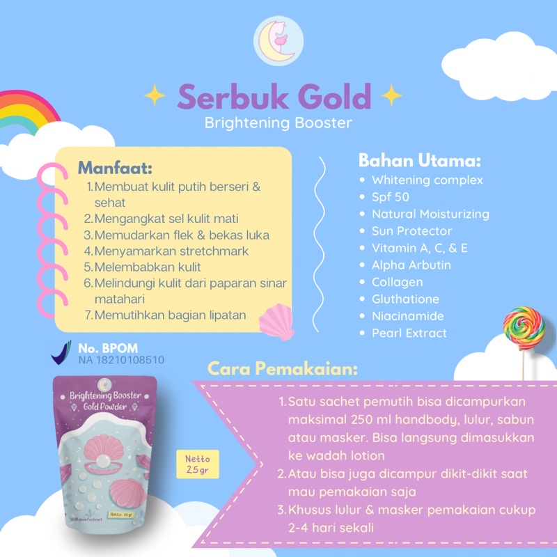 Qeila - Sabun Kefir Collagen |Sabun Pemutih Badan| Brightening Booster Gold Powder By Beautyinu