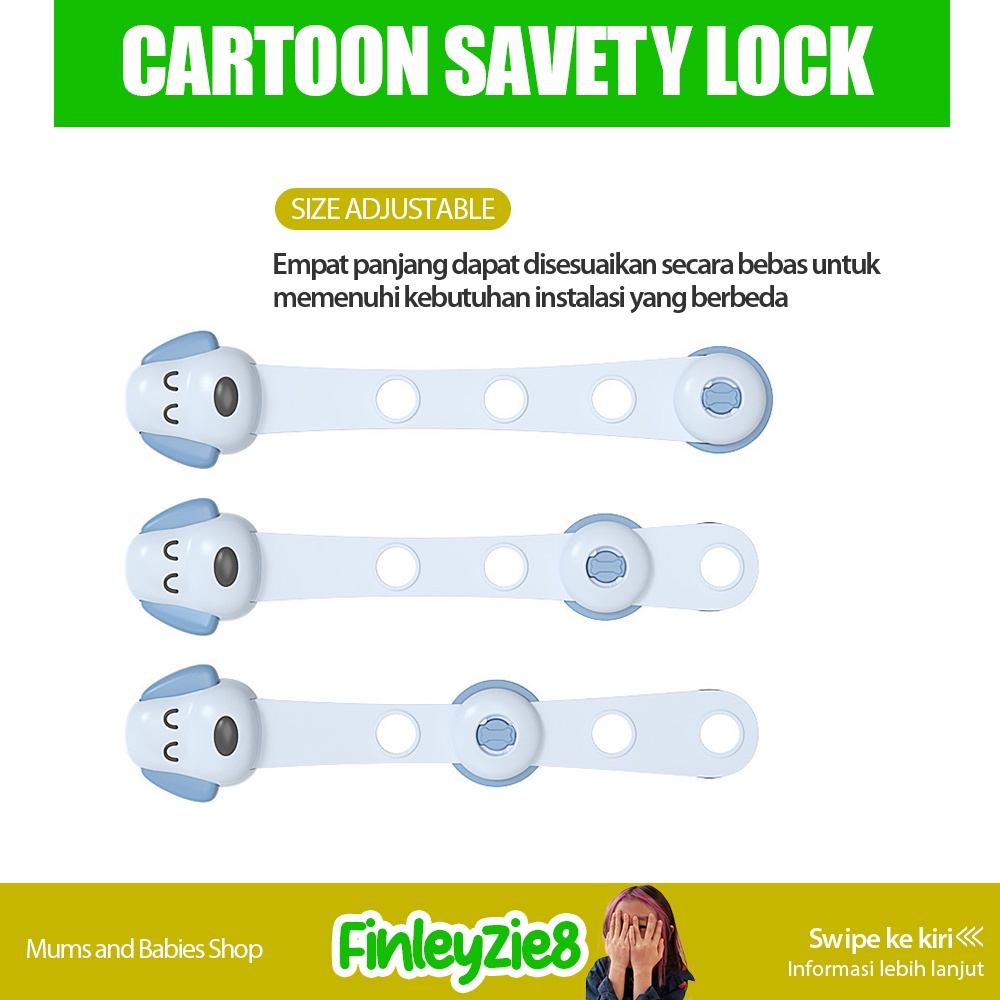 Pengaman Laci Pengaman Bayi Tali Kunci / Kait / Laci / Lemari / Pintu Kulkas / 3M Adhesive Child Lock / Baby Safety Lock / Kunci Pengaman Lemari / Kunci Pengaman / Kunci Pengaman Kulkas / Kunci Pengaman Laci Lemari Kulkas / Pengaman Pintu Kulkas Lemari