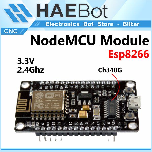 [HAEBOT] NodeMCU V3 LoLin LUA ESP8266 ESP-12 Driver IoT Module Node MCU Wireless Internet ESP 12E ch340g RC Remote Control Mobil Robot Arduino