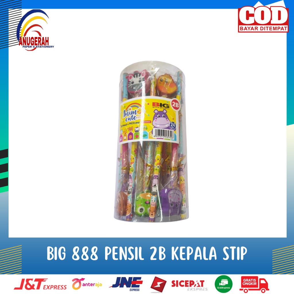 

BIG 888 PENSIL TABUNG 2B KEPALA STIP (PCS)