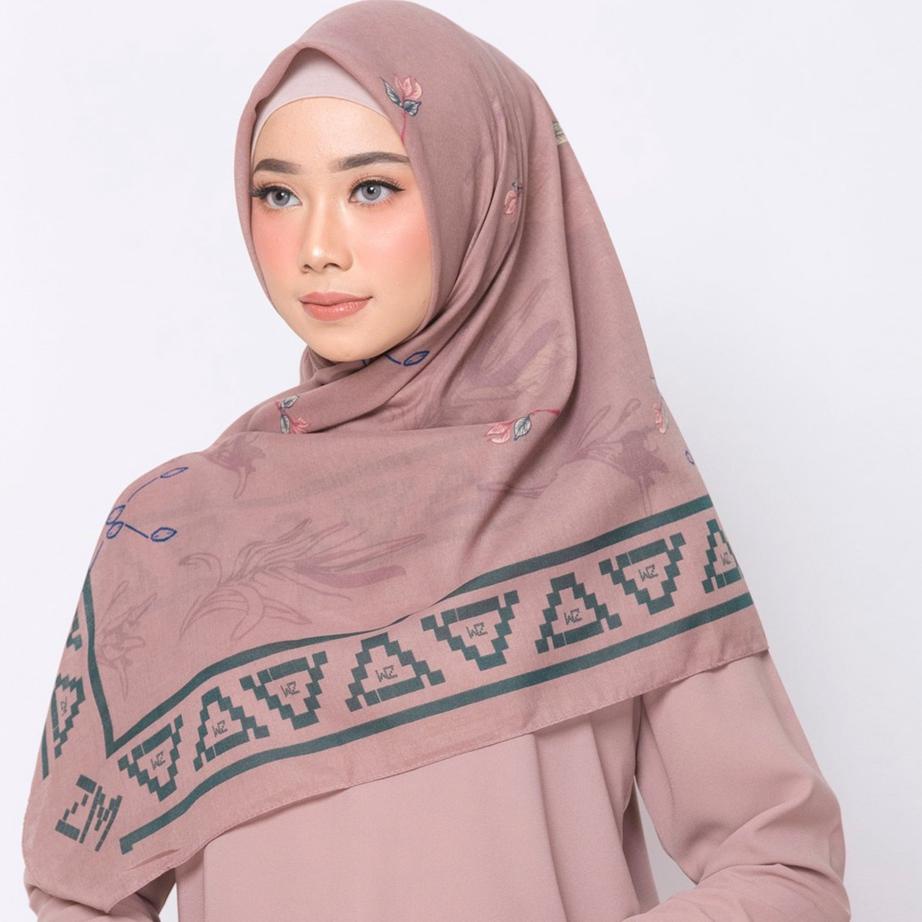 ➤ ZM Zaskia Mecca - Kayu Aro Dusty Pink Scarf Kerudung Segi Empat ♖