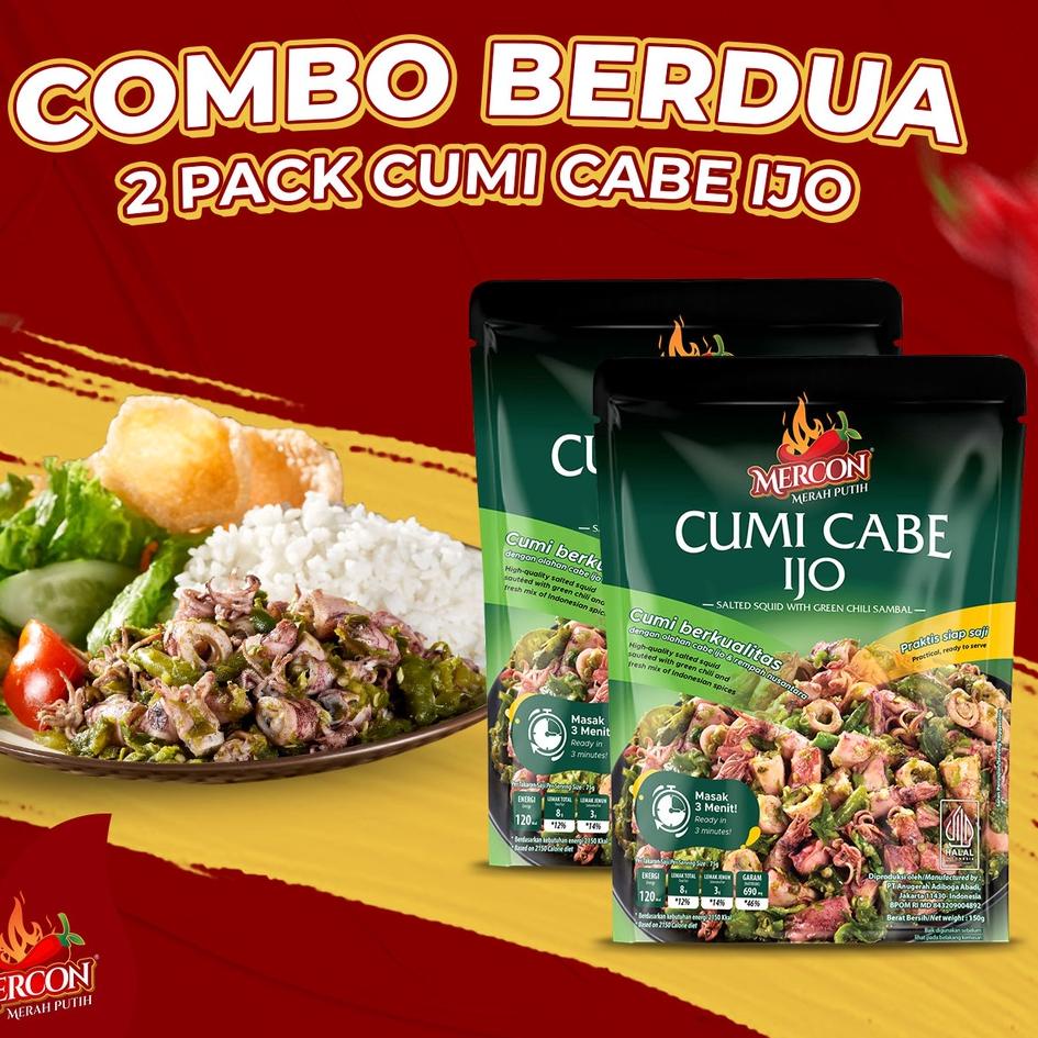 

★ Mercon Merah Putih - Hemat Combo Berdua || 2 x Cumi Cabe Ijo ✶