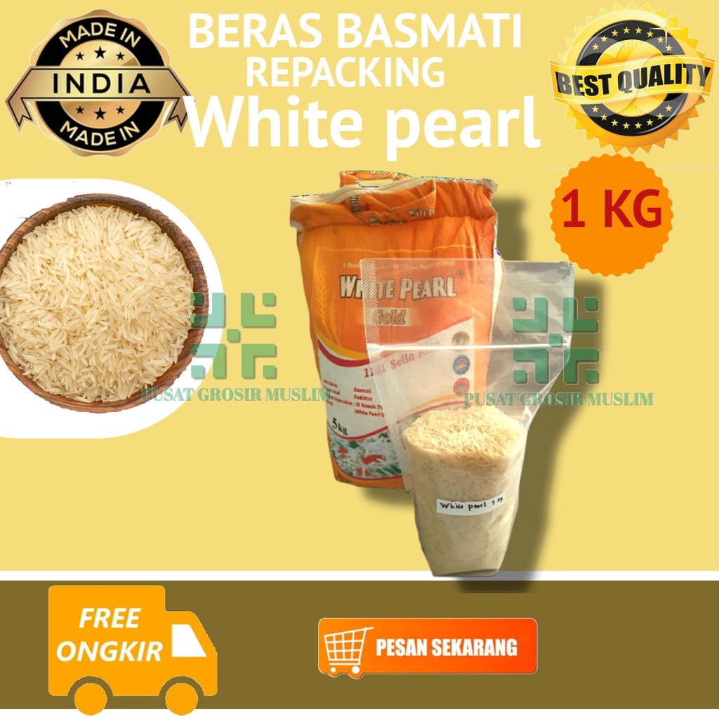 Promo Beras Basmati 1kg 1 kg Premium Daawat, Abu Kass, White Pearl Original Dijamin Atau uang kembali!!!