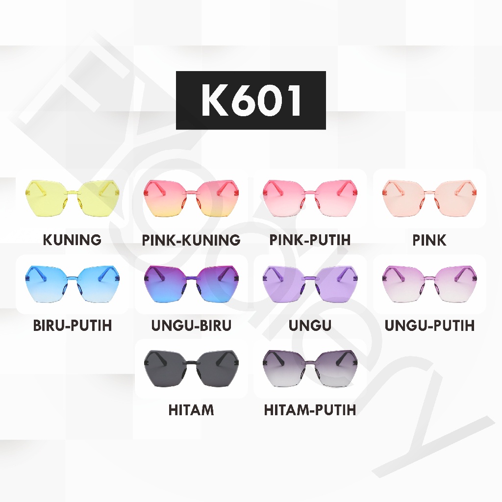 FYGALERY K601 Kacamata Gradien Wanita Kacamata Pantai Warna Warni Sunglasses Fashion Kekinian