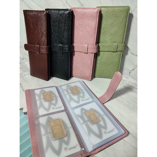 Dompet Album Tempat Penyimpanan Logam Mulia Emas Batangan LM Kartu Card Tabungan Target