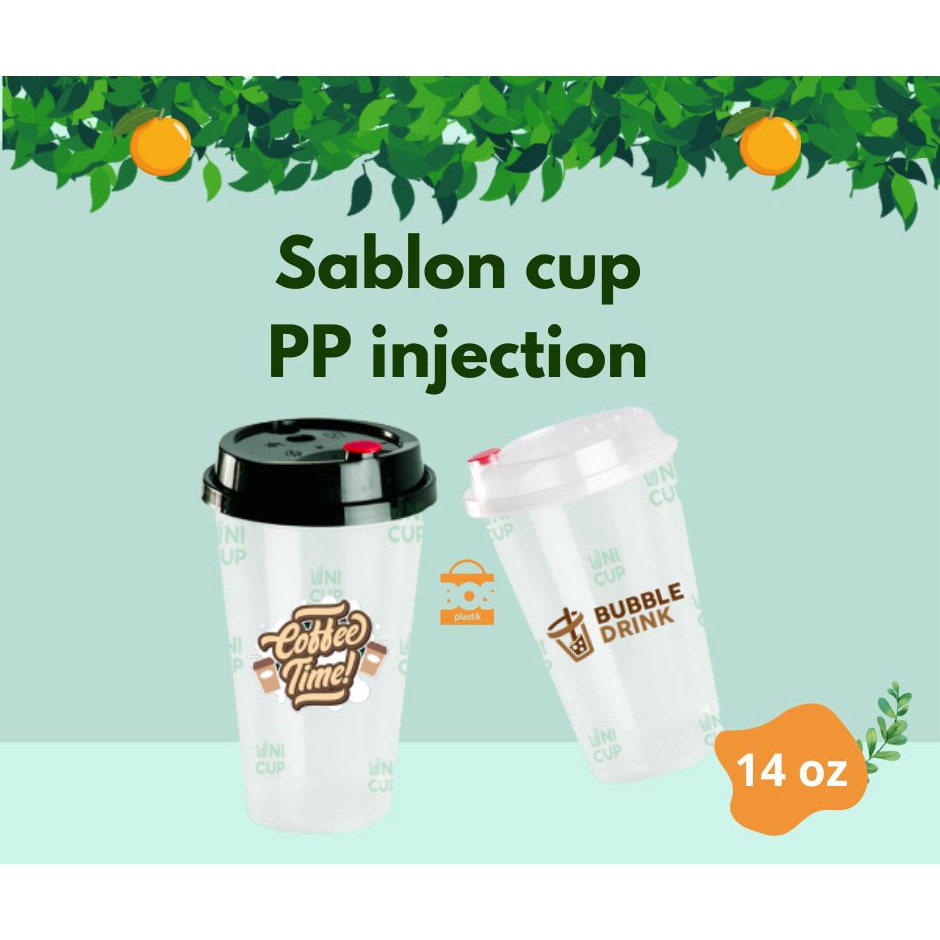 SABLON CUP PP INJECTION 14 OZ 400ML | CETAK CUP | CUSTOM CUP