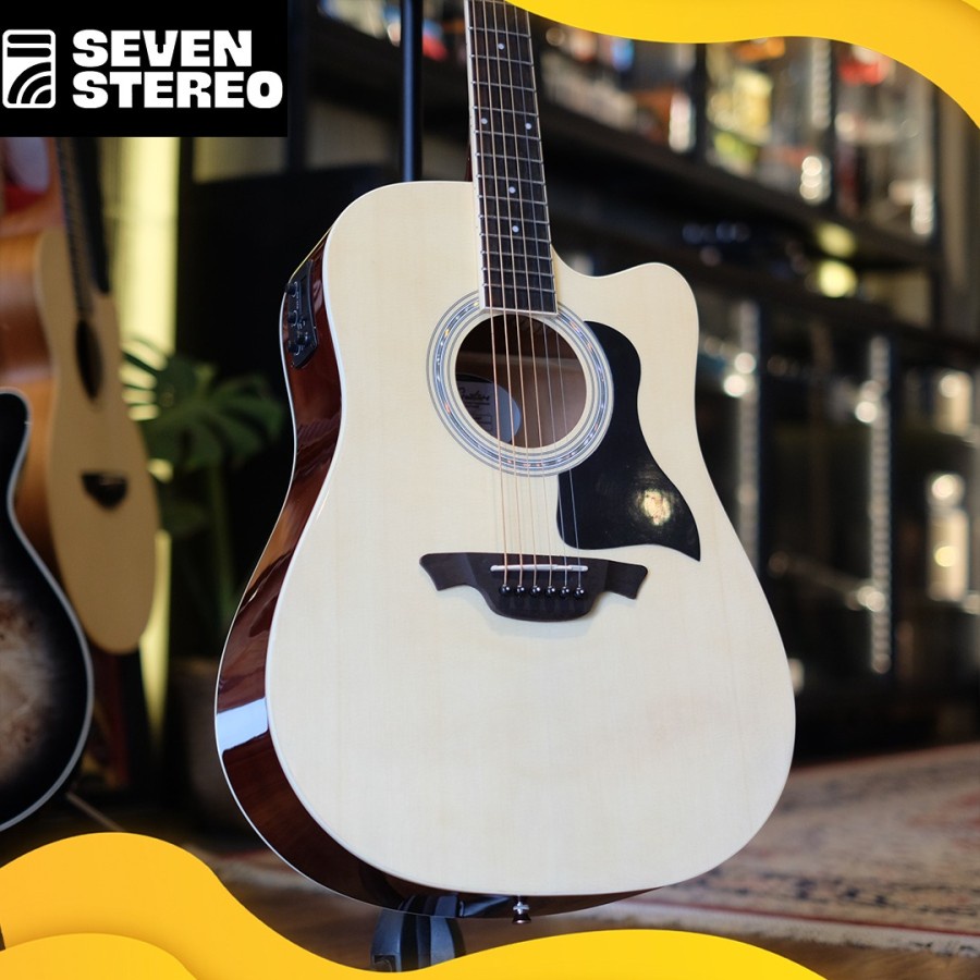 JS Guitar JSG41CE Natural Grand Auditorium Acoustic Electric Guitar