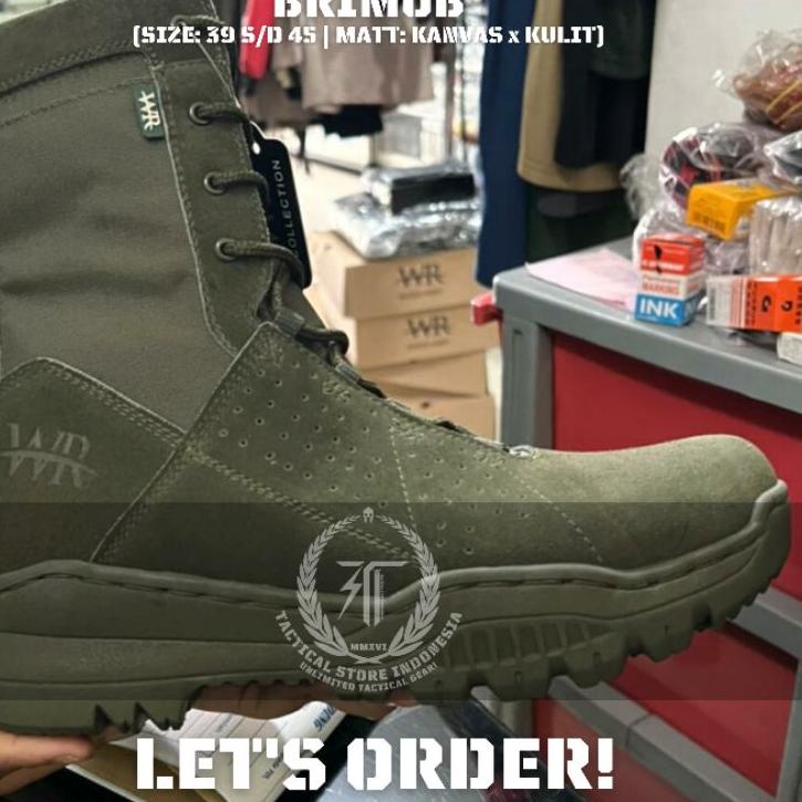 Pasti Tertarik Sepatu Tactical PDL Brimob - Hijau Army (WR)