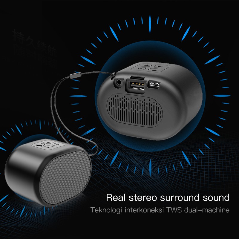 TWS Mini Bluetooth speaker Music Box Bluetooth Full Bass/Portable Wireless Speake With HD Sound/Super Bass Waterproof Stereo Original MP3