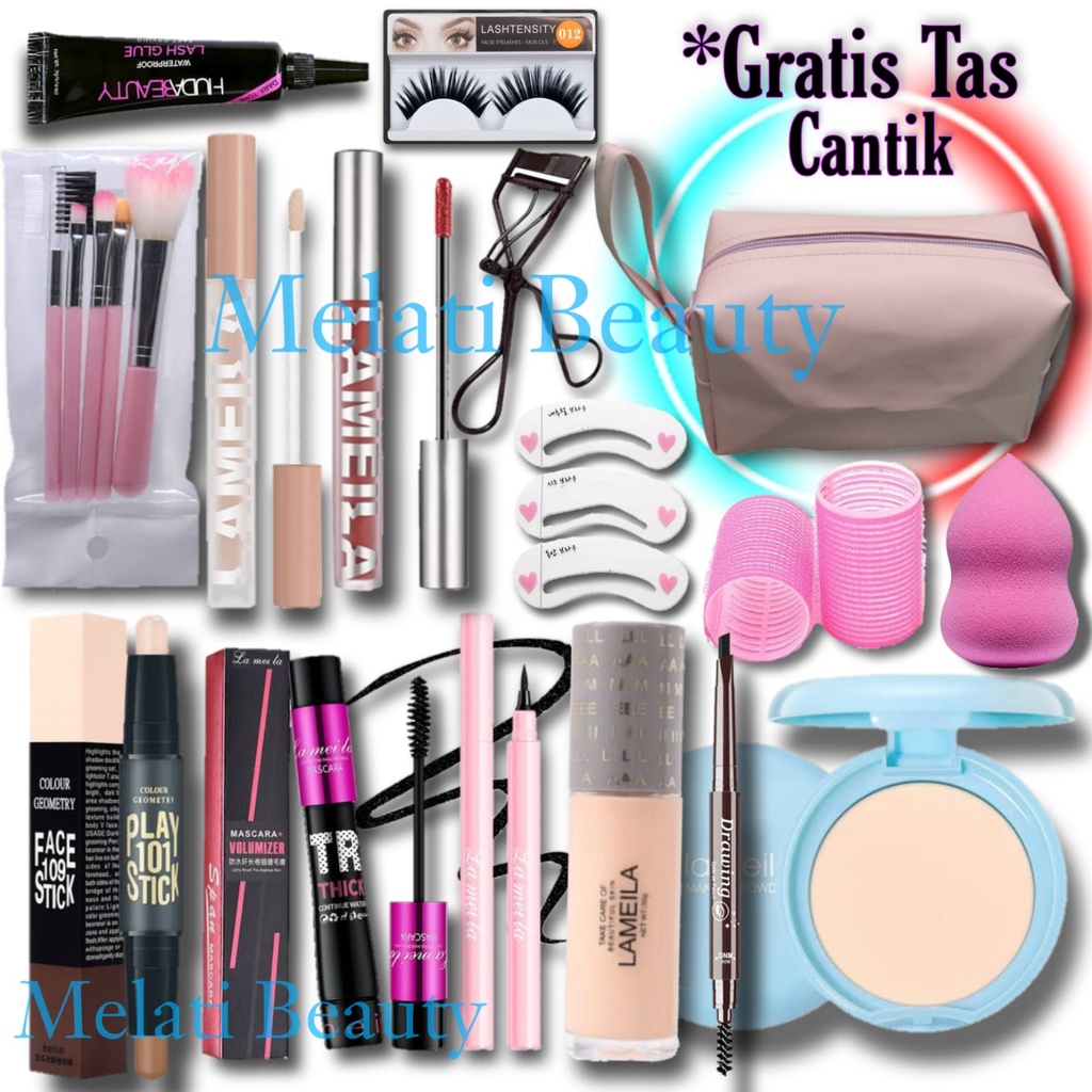 Paket Kosmetik Lengkap 15 In 1 Lameila Terlaris / Paket Kosmetik Lengkap / Makeup Set Lameila