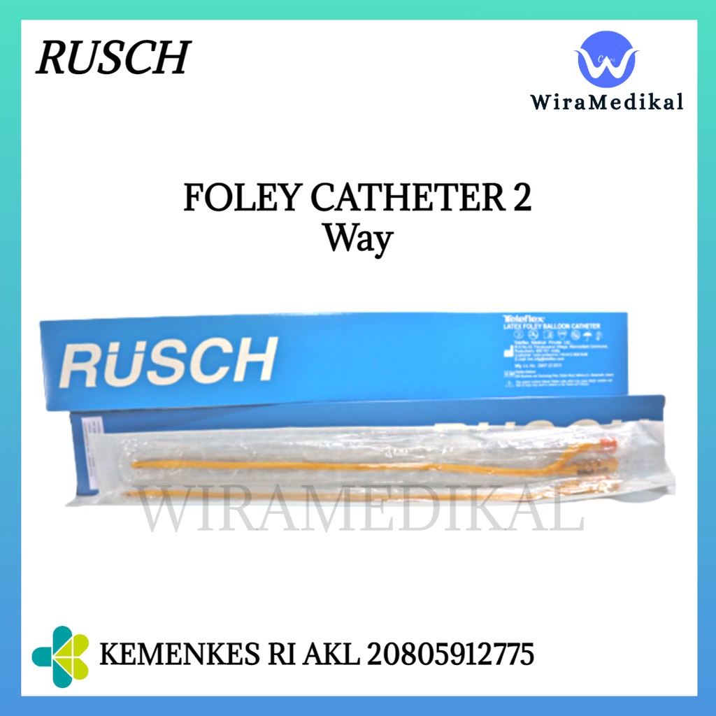 Foley Catheter 2 Way Fr16 Fr18 Rusch  Selang Urine Fr16 Fr18 2 way Rusch - Eceran