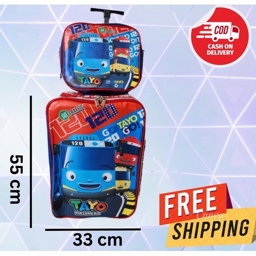 TAYO ~ Tas Sekolah Koper Set Tayo Bus Anak Sekolah Troly Trolley Troli Sekolah Awet Besar Cocok Utk sekolah dan Traveling