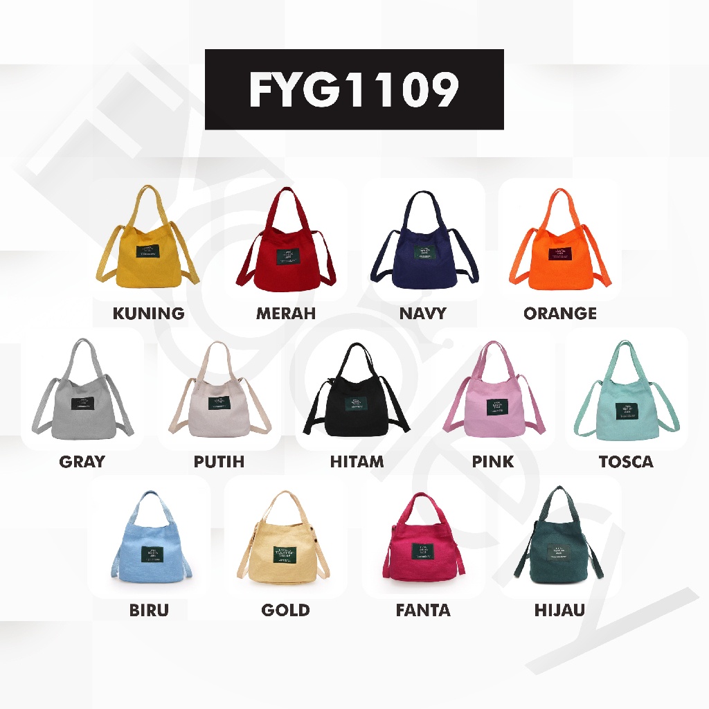 FYGALERY FYG1109 Totebag Wanita Mini Tote Bag Living Traveling Tas Selempang Kanvas