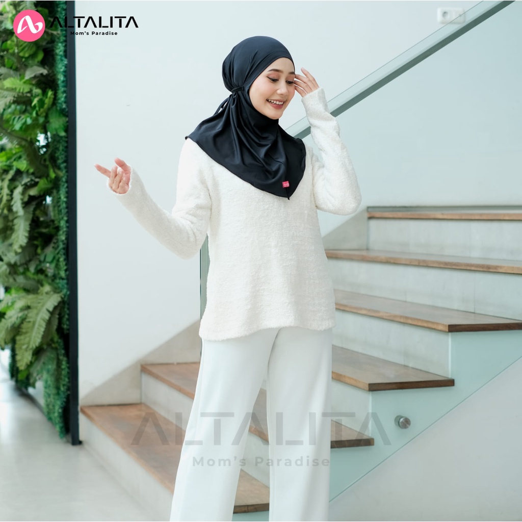 Altalita - Kerudung Bergo Tali Nyta Non Pet Jilbab Instan Tali Non Pad Bahan Jersey Premium Cocok Untuk Olahraga Volly Futsal Senam dan Sehari-Hari