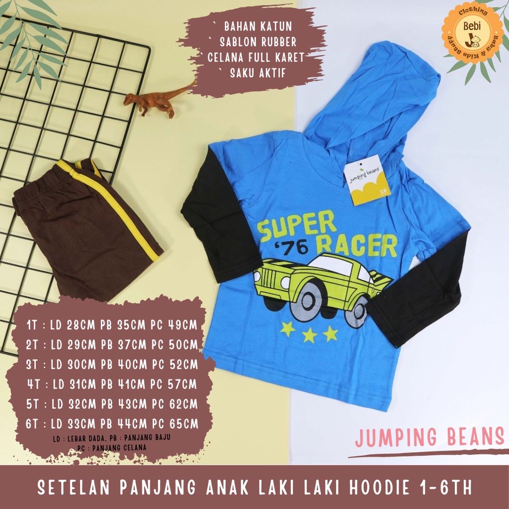 SETELAN HOODIE PANJANG ANAK LAKI LAKI SIZE 1-6TH