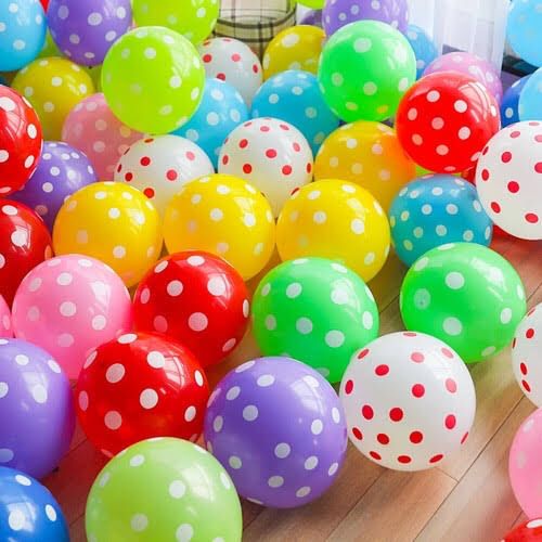 BALON LATEX POLKADOT TEBAL HARGA SATUAN 12 INCH