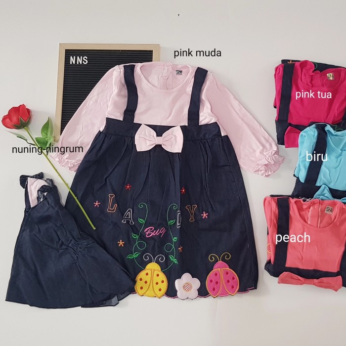 Baju Muslim Anak Baju Muslim Gamis Denim Anak Perempuan Lady Bug - Biru Y8S5 ootd vintage premium lu