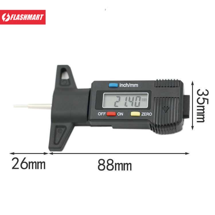 Flashmart GemRed Alat Ukur Kedalaman Ban Digital Tyre Tread Depth Gauge - QST-601