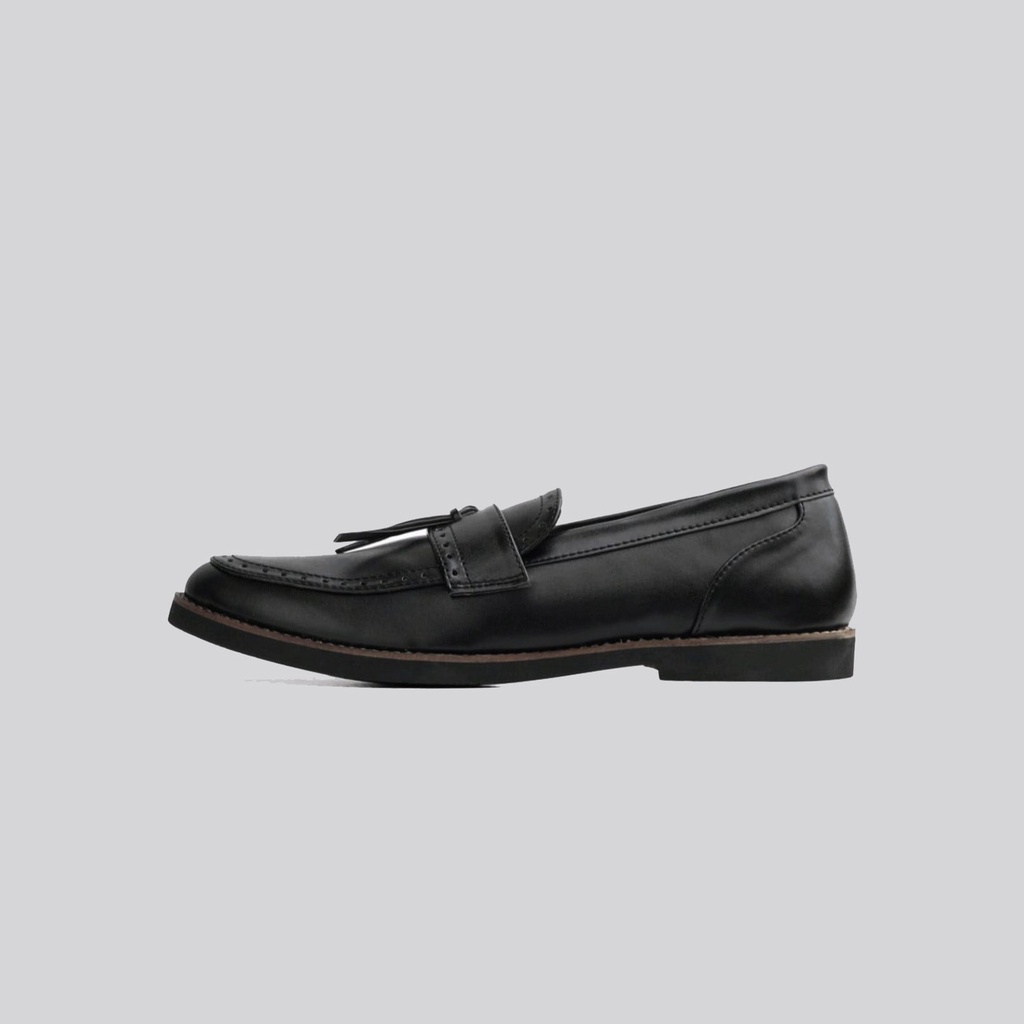 Sepatu Formal Pria Loafers Kulit hitam BIG SIZE 43-44-45-46-47-48 Sepatu Slip on Pantofel Ukuran BESAR JUMBO cowok trendy