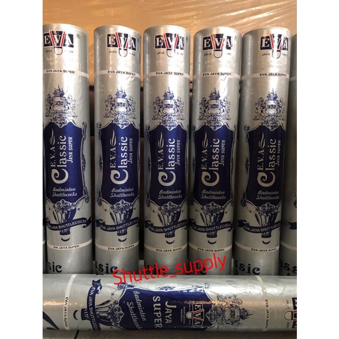 Terlaris Shuttlecock Eva Jaya Super Classic Silver Biru (Limited Editon)