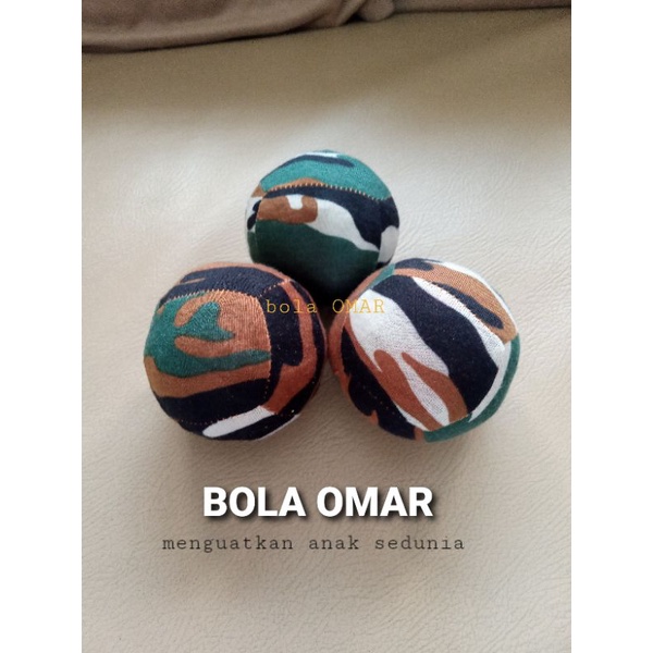BOLA OMAR bola keranjang kain mainan edukasi tk paud ape montessori motorik ARMY LOOK