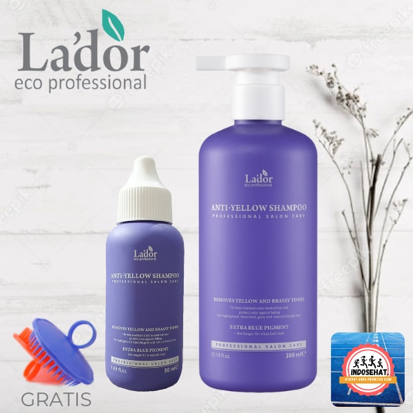 LADOR Anti Yellow Shampoo - Shampo Perawatan Pelembab Pelembut Warna Rambut Berwarna Diwarnai 300 ml