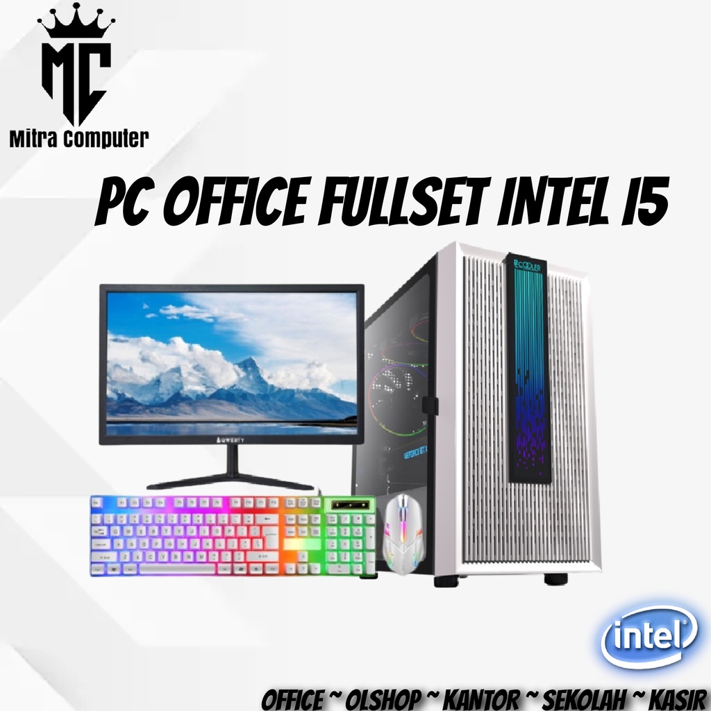 KOMPUTER FULLSET SIAP PAKAI INTEL CORE I5 SSD 120 GB RAM 8 GB HDD 500 GB LED 19&quot; COCOK UNTUK SEKOLAH KANTOR DLL