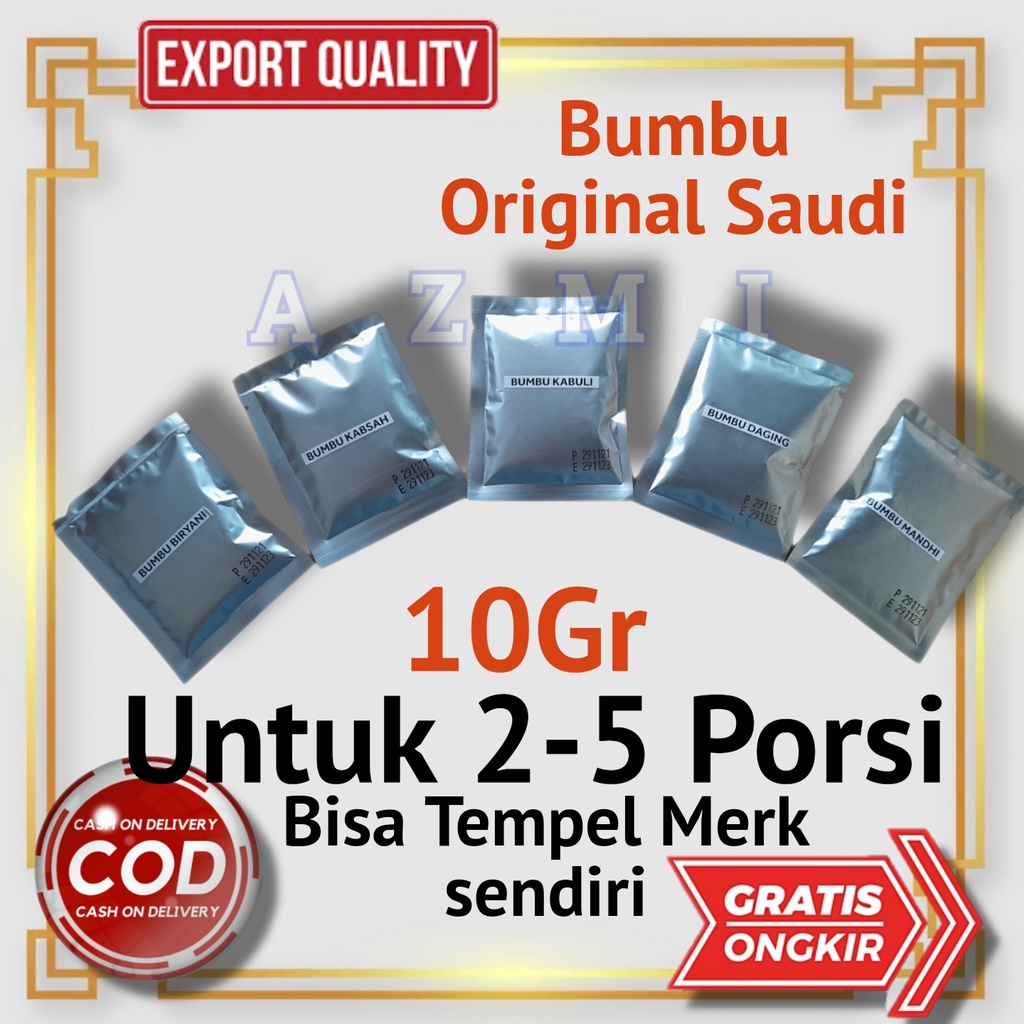 Bumbu Nasi Kebuli Instan isi 10 gram / Bumbu Nasi Kebuli Non MSG 10gr