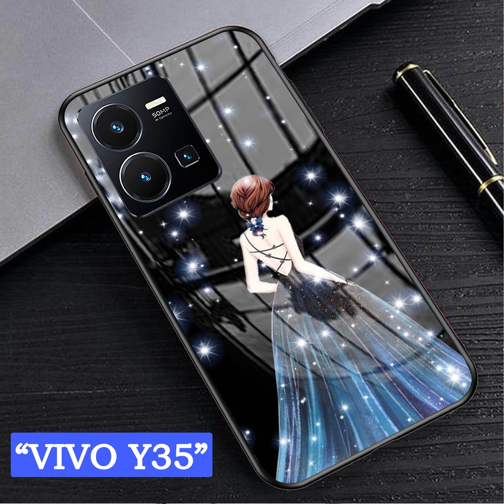 Softcase Glass Kaca VIVO  Y35 - Casing HP VIVO Y35 [ S92 ].