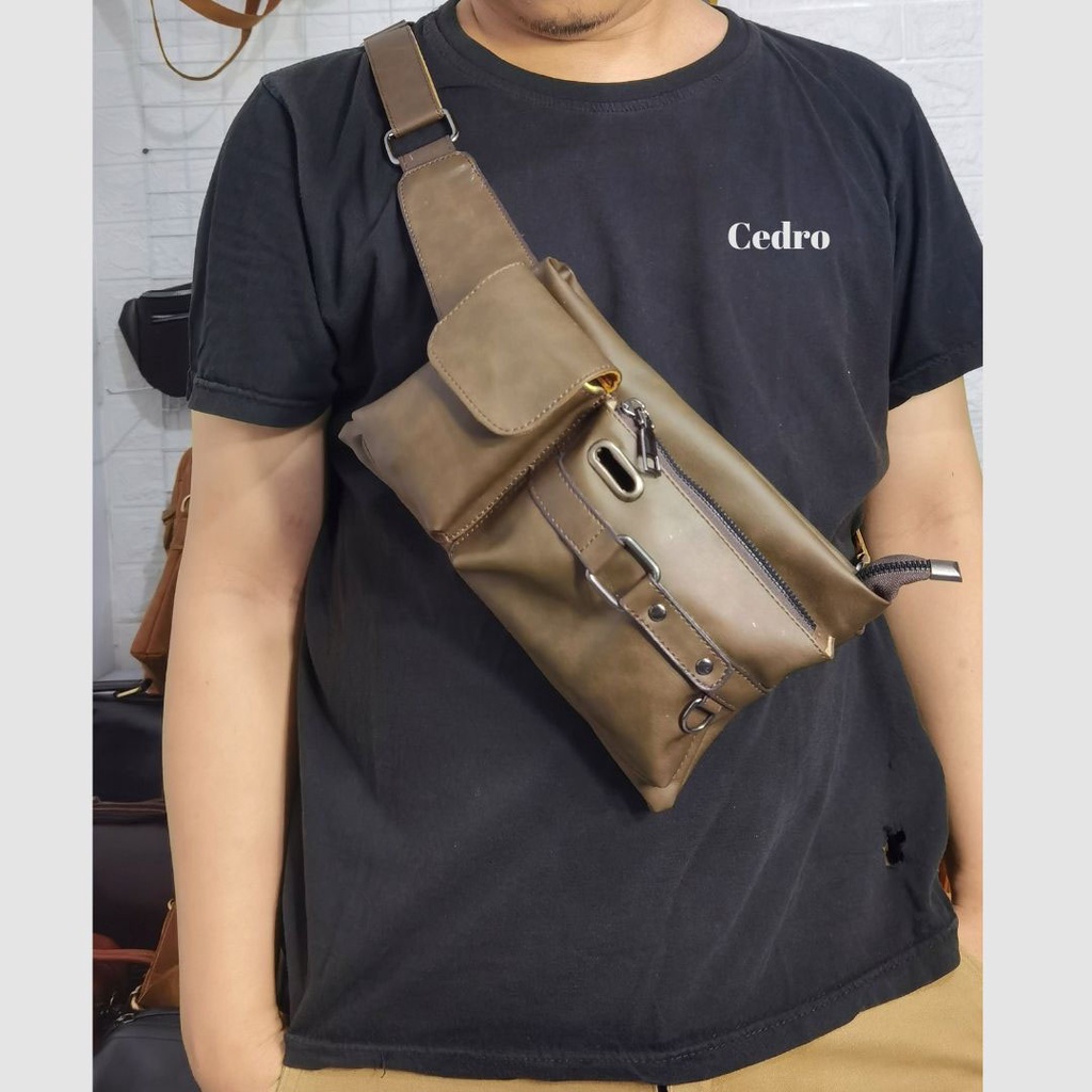TAs selempang iMport kulit Pria