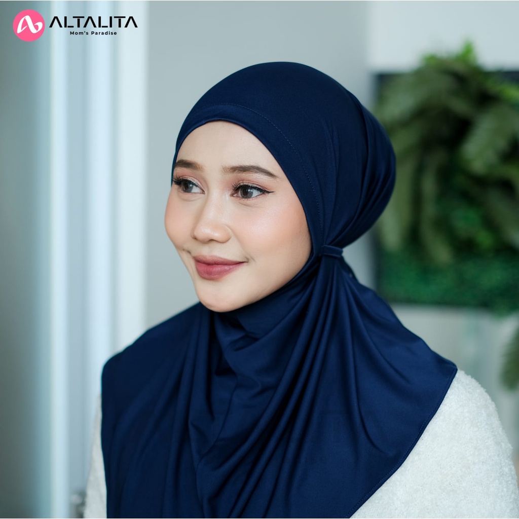 Altalita - Hijab Bergo Nyta Kerudung Sport Instan Tali Non Pet / Non Pad Bahan Jersey Premium Cocok Untuk Olahraga Volly Futsal Senam dan Sehari-Hari