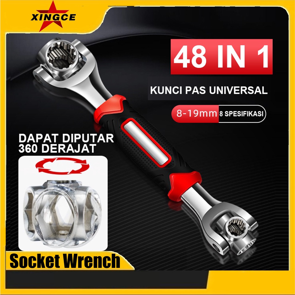XINGCE kunci multifungsi 48 in 1 kunci pas set kunci multifungsi