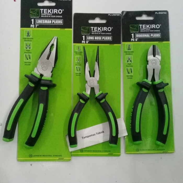 Tang Potong Tekiro Set Tang Kombinasi Tang Lancip Tang Potong Paket Tekiro 3Bh