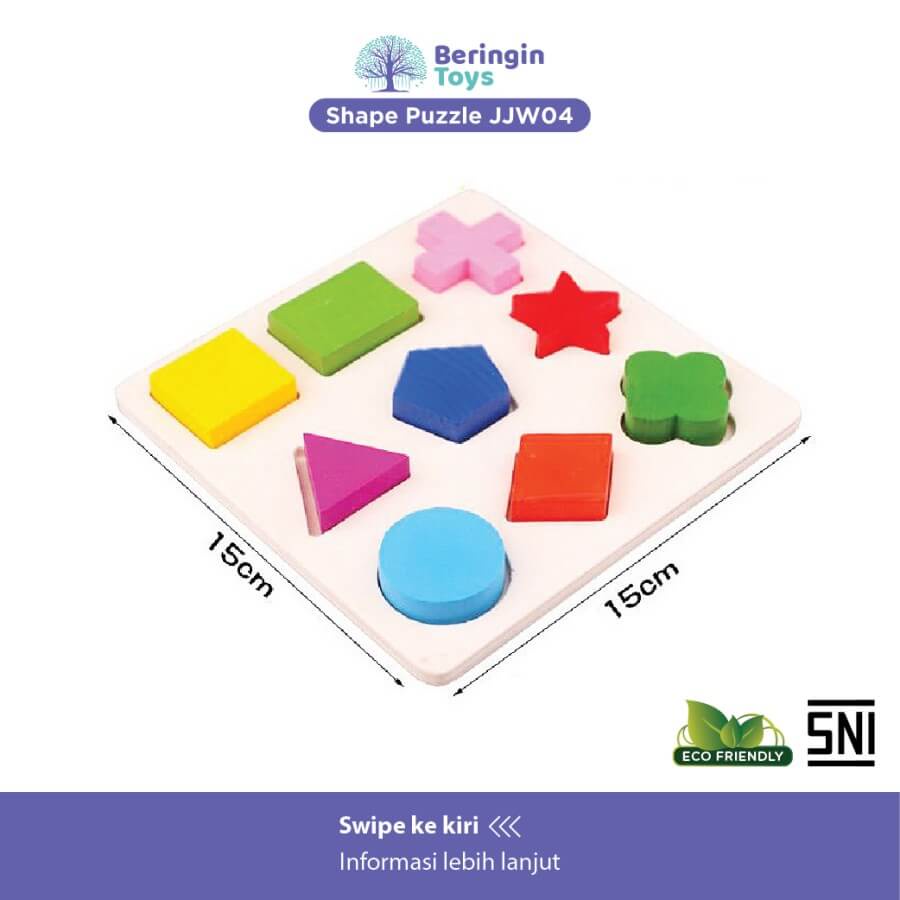 Mainan edukasi Beringin Toys Puzzle Wooden Stacking QH03 Wooden Tangram JM01 Shape JJW04