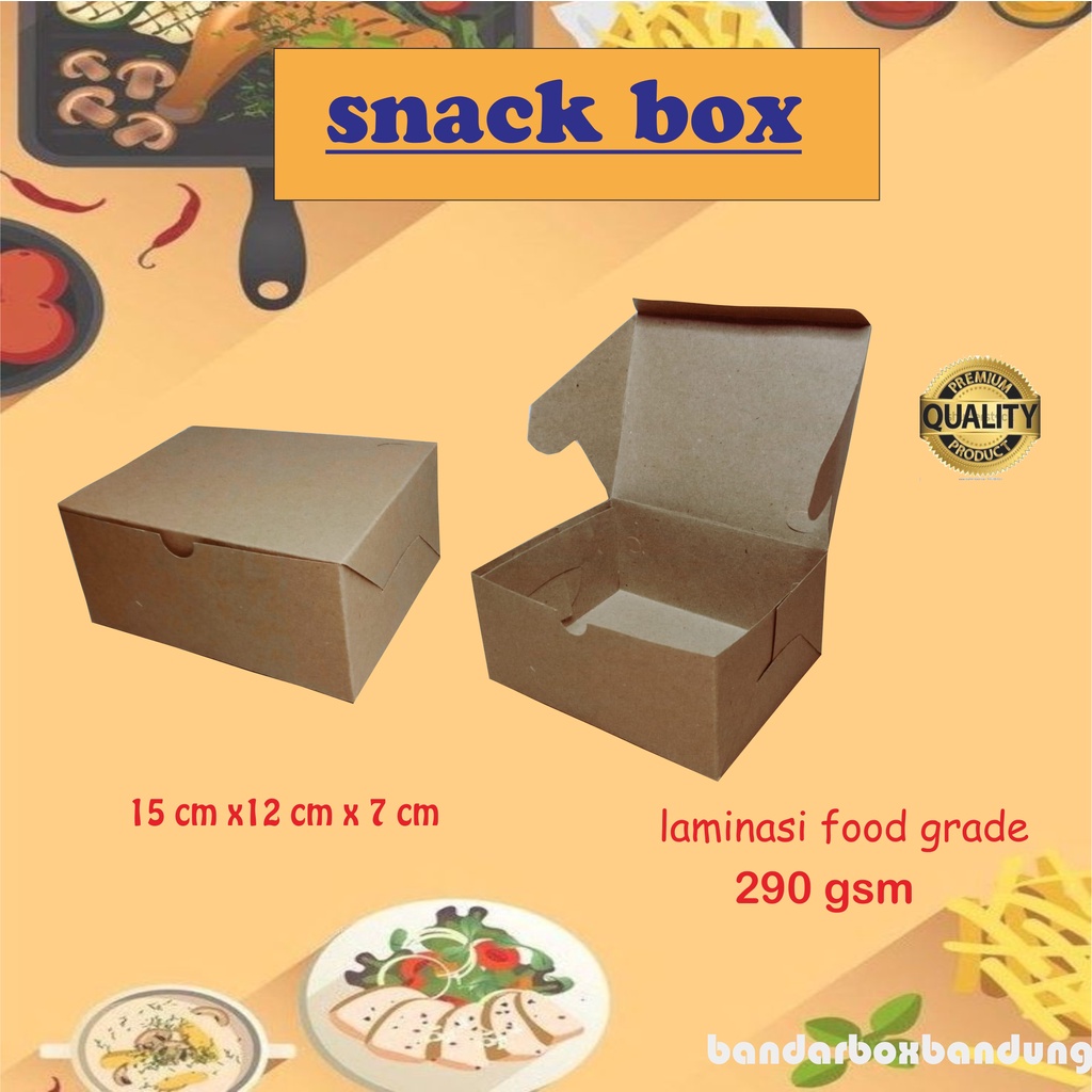 DUS SNACK BOX KRAFT /KOTAK KUE /BOX FRIED CHICKEN /ROTI BAKAR /MARTABAK SINGKONG KEJU