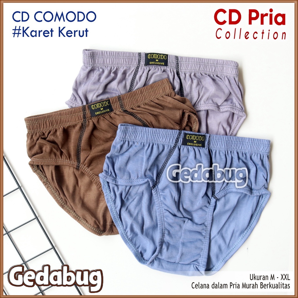 CD Pria COMODO Karet Kerut | Celana dalam Pria dewasa Murah Berkualitas | Gedabug