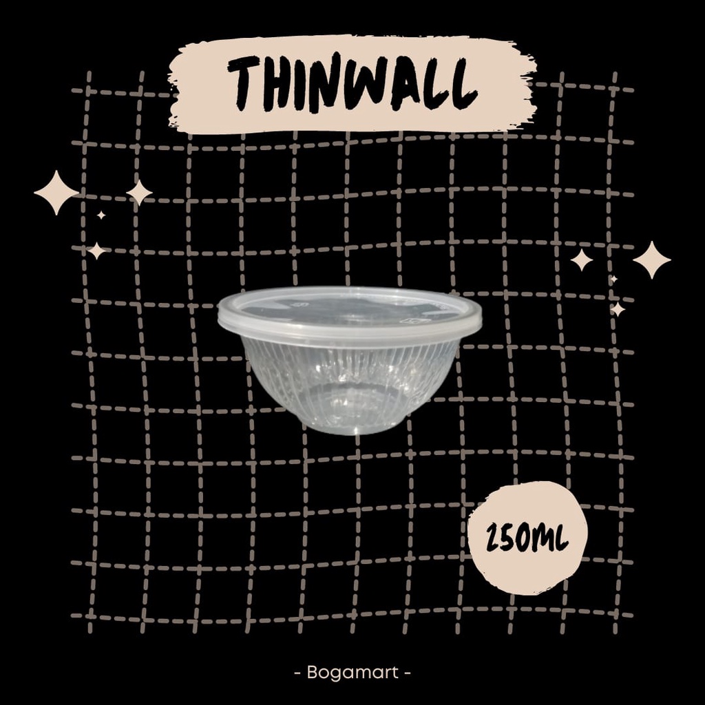 Thinwall DM Round Bowl 250ml / Food Container / Packaging Makanan / Mangkok Plastik